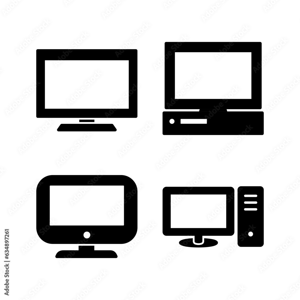 Poster computer icon vector. computer monitor icon.