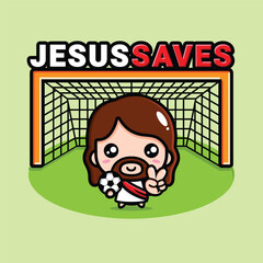 jesus catches the ball in peace finger pose