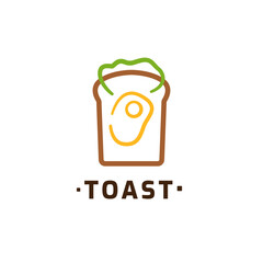 healthy toast icon logo illustration