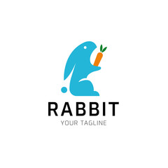 rabbit and carrot icon logo illustration
