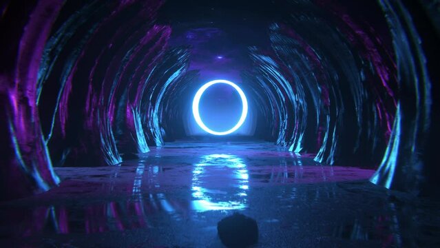 Neon Circle Canyon Loop sci-fi planet music video edm 
