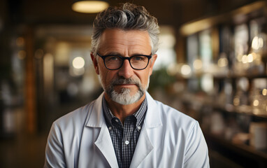 Obraz premium doctor at the hospital. doctor standing confidently with his arms crossed looking at the camera