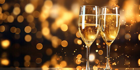New Year's Celebration with champagne