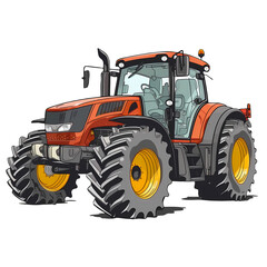 Tractor Farmer Clipart Illustration