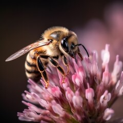 Honey bee on flower