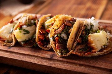 Tacos al pastor. Also known as Tacos de Trompo, they are the most popular type of street tacos in...