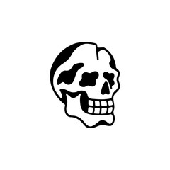 vector illustration doodle skull concept