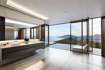 contemporary modern architecture, interior, bathroom