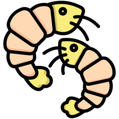 Obraz premium prawn icon often used in design, websites, or applications, banner, flyer to convey specific concepts related to healthy food.