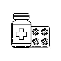 Fototapeta premium Pill medicine outline icon