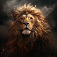 Animal Lion King of Judah cloudy sky rays