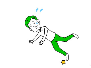 Obraz premium 男性 つまづく シニア イラスト