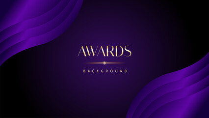 Dark purple golden royal awards graphics background. Elegant modern template with classy shine.