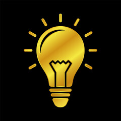 Fototapeta premium gold colored lightbulb illustration