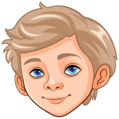 Blond Man's Face Cartoon Illustration