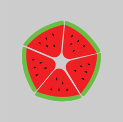 FRESH WATERMELON FRUIT DESIGN IN BLUE RED COLOR