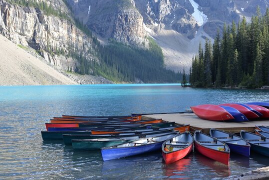 canoes on the lake