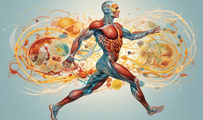 Foto op Canvas man power and human energy Anatomical Illustration of the Human Body © Creativexpresss