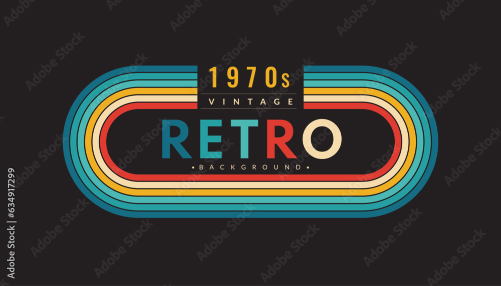 Poster abstract minimalist retro background with rounded stripe elements. retro wallpaper. 70s-style concep