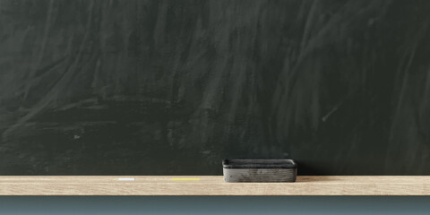 the school's blank blackboard background, 3d rendering © AddMeshCube