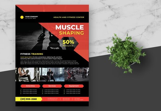 Black Red Fitness Flyer