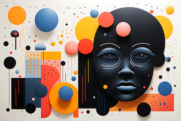 Risograph style images with grainy color fading. large shape and the classification of objects