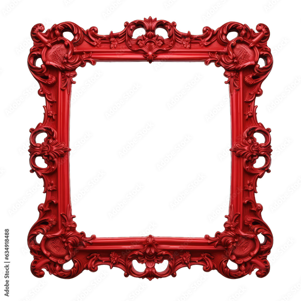 Wall mural Red Frame. Transparent Inside and Background 22