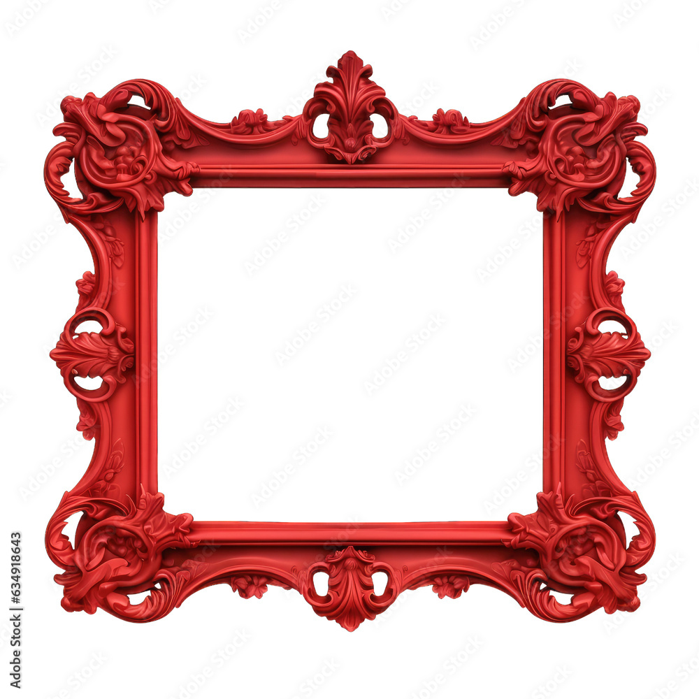 Wall mural red frame. transparent inside and background 15