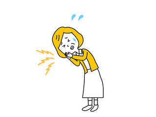 歯　痛い　女性　シニア　イラスト