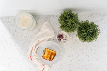 Breakfast Egg and Sprouts Sandwich