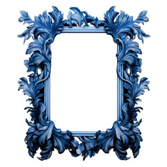 Blue Frame. Transparent Inside and Background 20