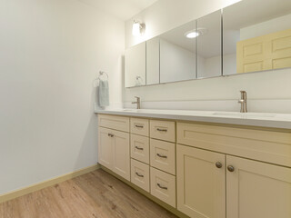 Modern residential empty bathroom interior