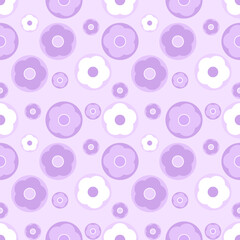 seamless pattern with pink flowers