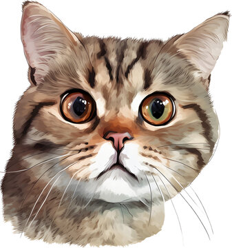Cat face, PNG file no background