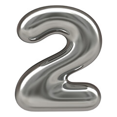 Balloon Number 2 Silver Render