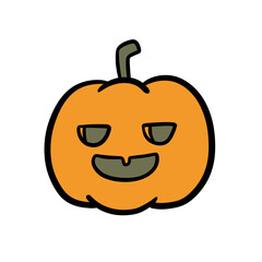 Hand Illustrated Cute Kawaii Pumpkin Object Character Illustration