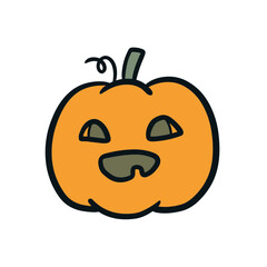 Hand Illustrated Cute Kawaii Pumpkin Object Character Illustration