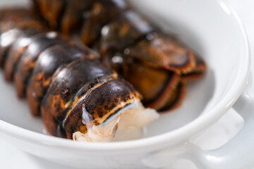 Garlic lobster tails