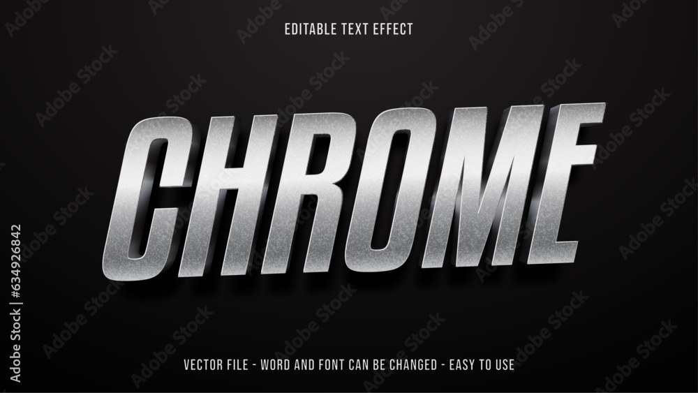 Fototapete editable text effect chrome mock up