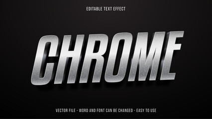 Editable text effect chrome mock up