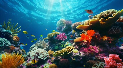Obraz na płótnie Canvas a coral reef with fish