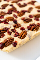 Homemade White Chocolate Cranberry Pecan Fudge