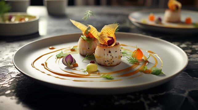 a plate with food on it