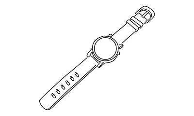 line art of vintage watch