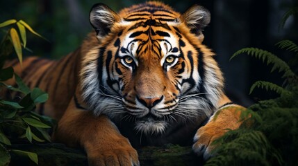 a tiger lying down