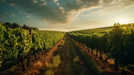 Fototapeta premium rows of green vines
