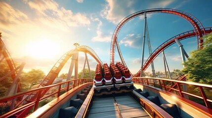 a roller coaster with a boat on it