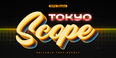 80s tokyo scope editable text effect back to the future theme
