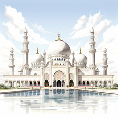 Fototapeta na wymiar Mosque Sketch Drawing