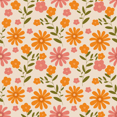 Flower vector ilustration seamless patern.Great for textile,fabric,wrapping paper,and any print.